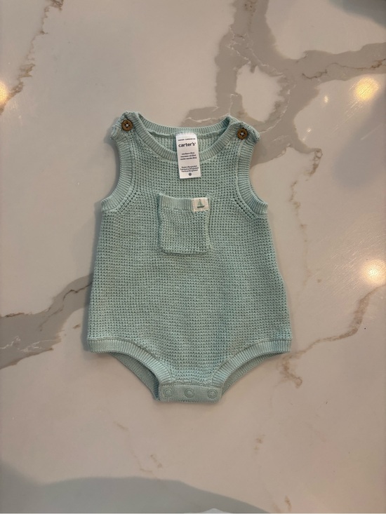 Carter's Other - Carter's Mint Green Knit Sleeveless Baby Romper